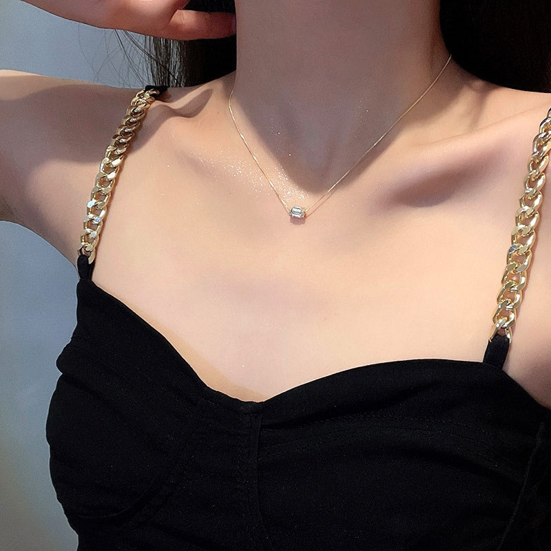 Transfer bead collar bone Necklace -X570G