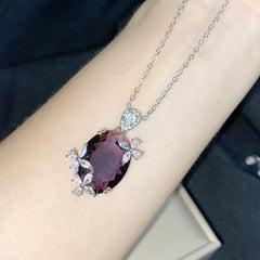 Purple diamond pendant without chain -DZ046PU