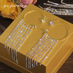 Tassel rhinestone Rear ear clip (gold single) -EC273G