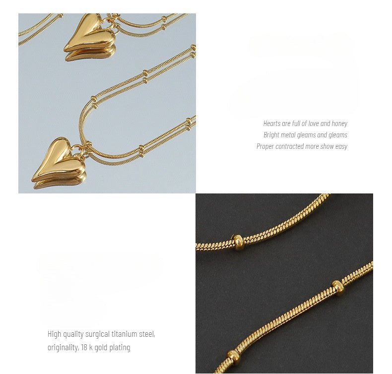 Luxury fashion gold love necklace plated 18K gold -NE302G