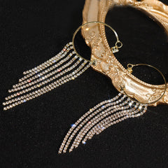 Tassel rhinestone Rear ear clip (gold single) -EC273G