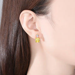 High-end Yellow Sugar S925 Silver Earrings -SE20082210