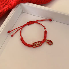 Red String Braided Bracelet  -S215RZM