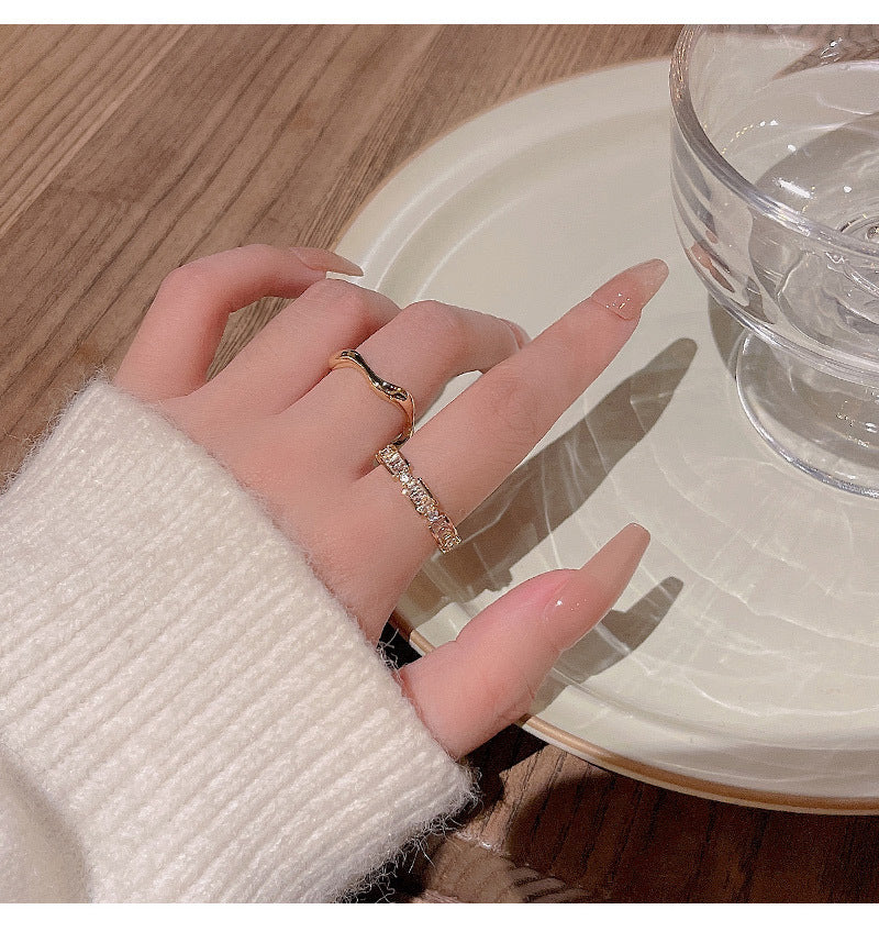 South Korea's new exquisite two-piece ring ring -J808G