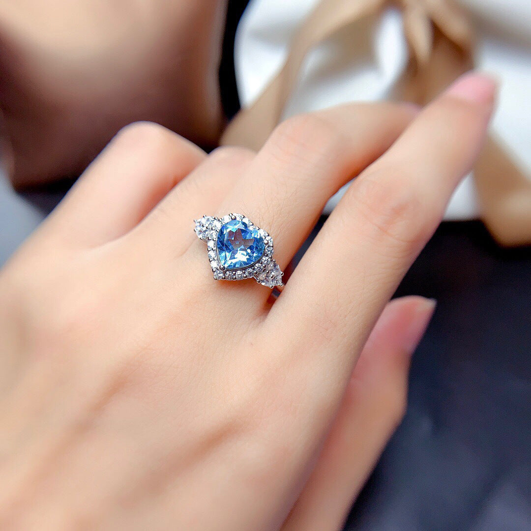 Heart-shaped sea diamond ring -MSR213