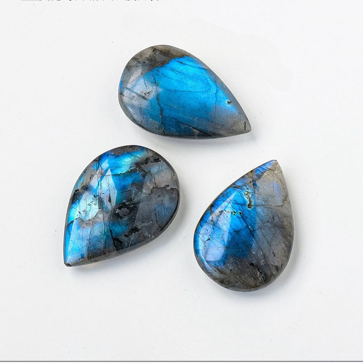 Blue pull feldspar water drop necklace pendant (No hole) -20230511