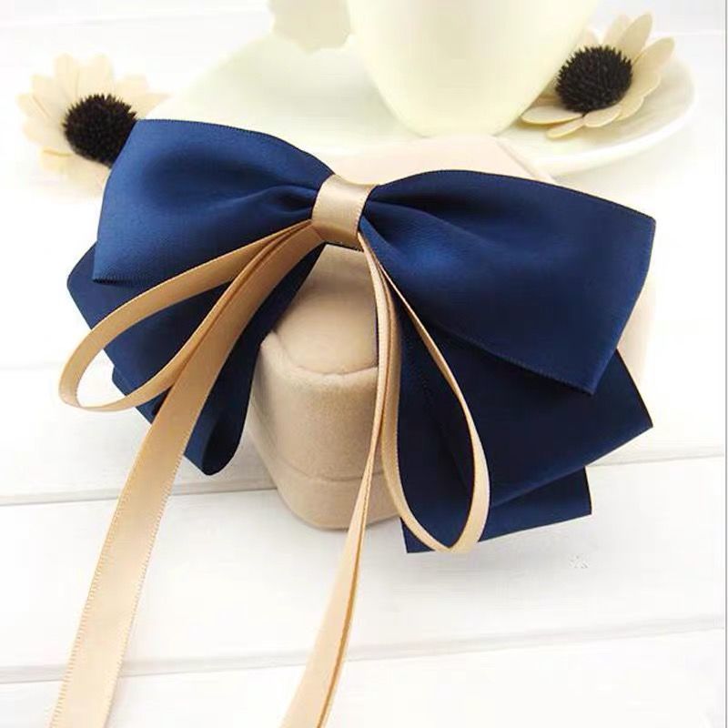 Navy blue bow hair clip -HA211