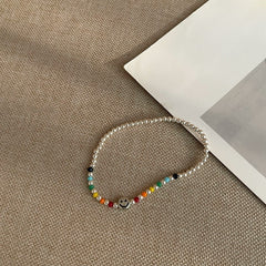 Smiley face colorful beaded bracelet-YX6047