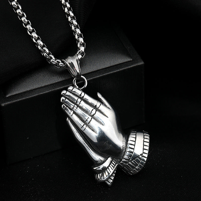 Hipster Prayer Hand Lucky Necklace for men and Women -NE235