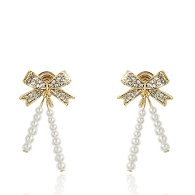 Pearl Bow ear clip -EC143