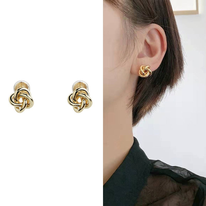 French romantic metal twist ear clips -EC150G