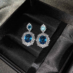 Blue Diamond Stud earrings -PRA006BL