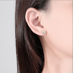 Delicate Snowflake s925 Silver Stud Earrings -SE21011612