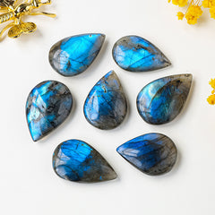 Blue pull feldspar water drop necklace pendant (No hole) -20230511