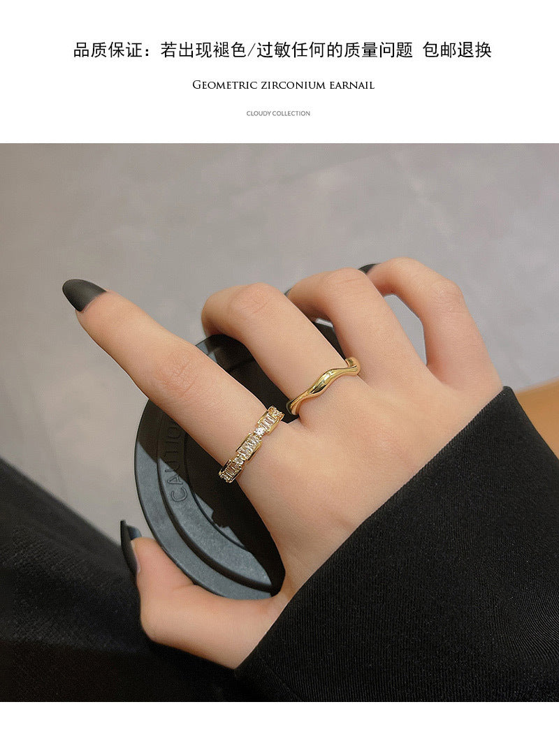 South Korea's new exquisite two-piece ring ring -J808G