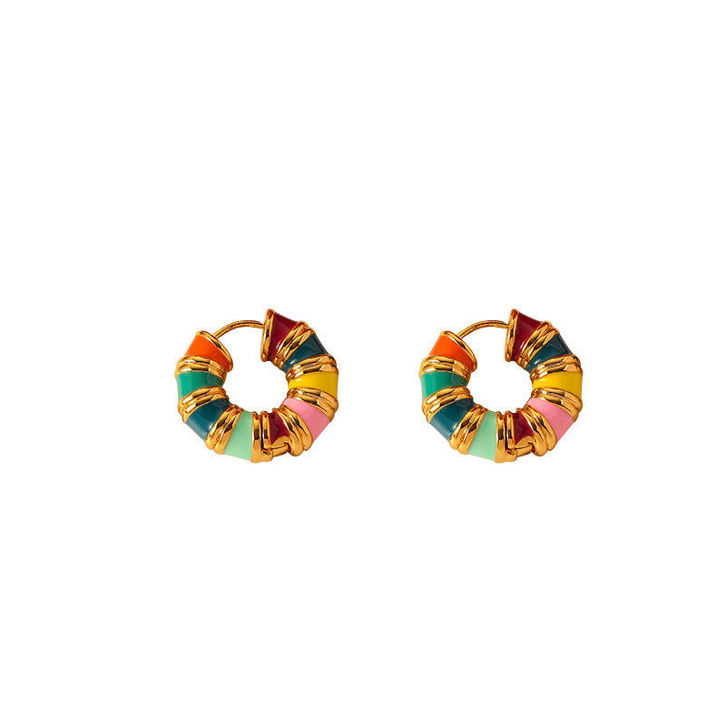 ins Vintage Color Fashion Macaron Earrings -DMS00123