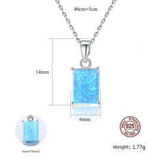 Blue Opal Pendant 925 Silver necklace -SN0142BL