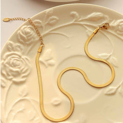 ins18K gold plated snake bone chain 37+8cm-NE297G