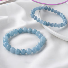 Natural crystal Aquamarine beads beaded bracelet -20220530AQU