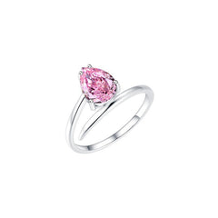 Original design of drop shape Pink open ring -J2976S