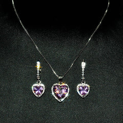 Pink heart pendant -D1098