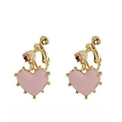 Pink Heart Spiral Ear Clip -EC136G