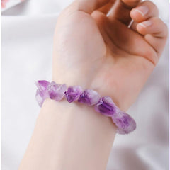 Natural amethyst  tooth stone bracelet -20220530AME