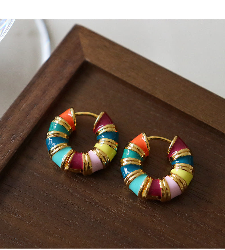 ins Vintage Color Fashion Macaron Earrings -DMS00123