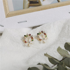 S925 Silver Needle Camellia Flower Stud earrings -KC014