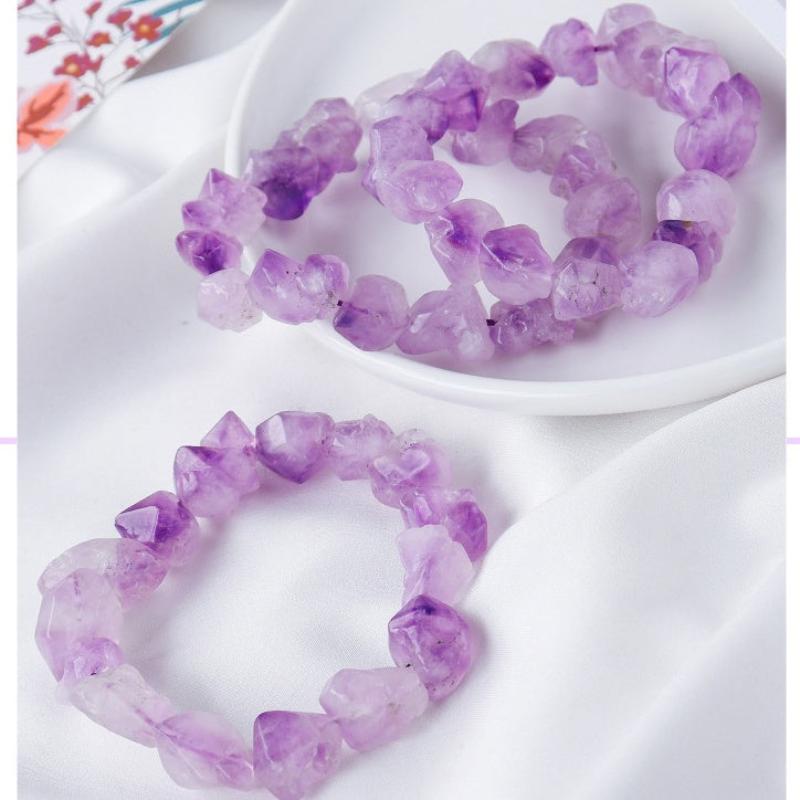 Natural amethyst  tooth stone bracelet -20220530AME