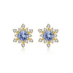 Delicate Snowflake s925 Silver Stud Earrings -SE21011612