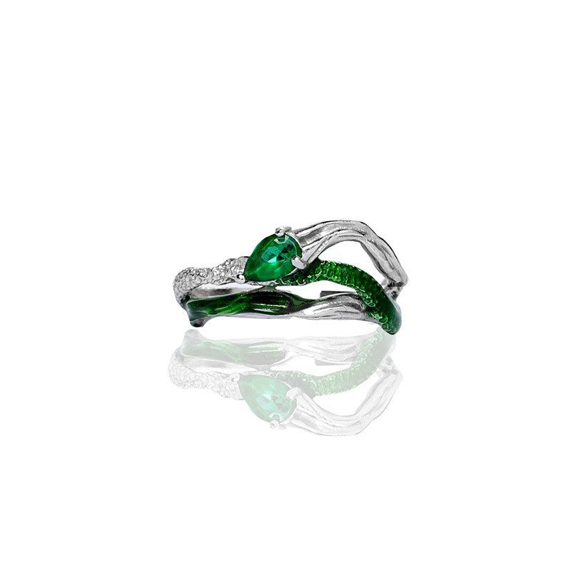 Water Drop Shape Emerald Color Jewel irregular ring -J2839S