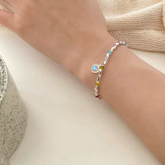 Love Cat Eye Seven-color stone beaded bracelet -SL0772S