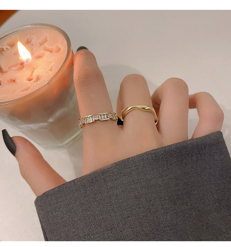 South Korea's new exquisite two-piece ring ring -J808G