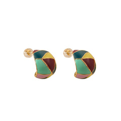 European and American rainbow Hemisphere earrings -DMS00251