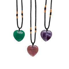 Natural amethyst 3cm Love necklace -20230509PUR