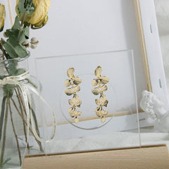 Golden Flower tassel ear clip -EC146