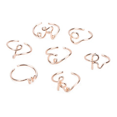 Fashion rose gold silver letter ring jewelry YC-R70