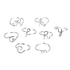 Fashion silver 26-letter ring YC-R71