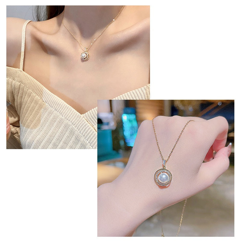 Wandering Planet Pearl Necklace -X595G
