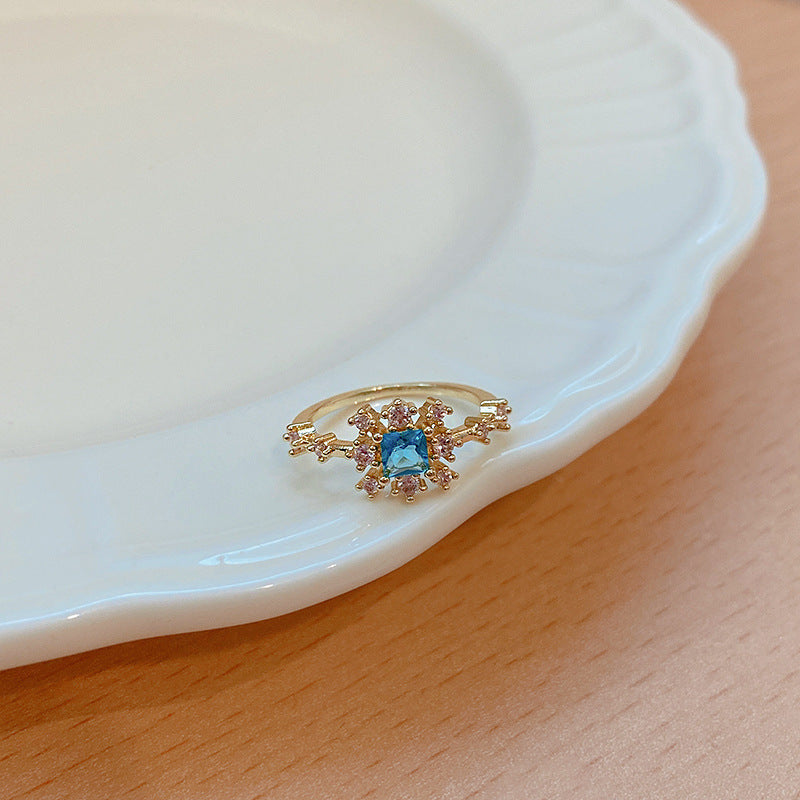 Micro Blue Crystal Ring -J616G