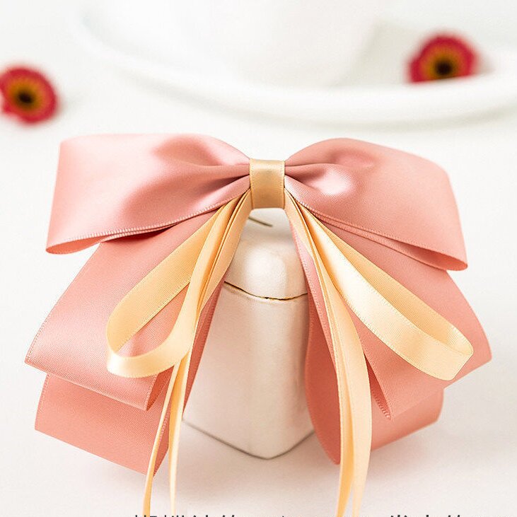 Pink bow hair clip -HA210