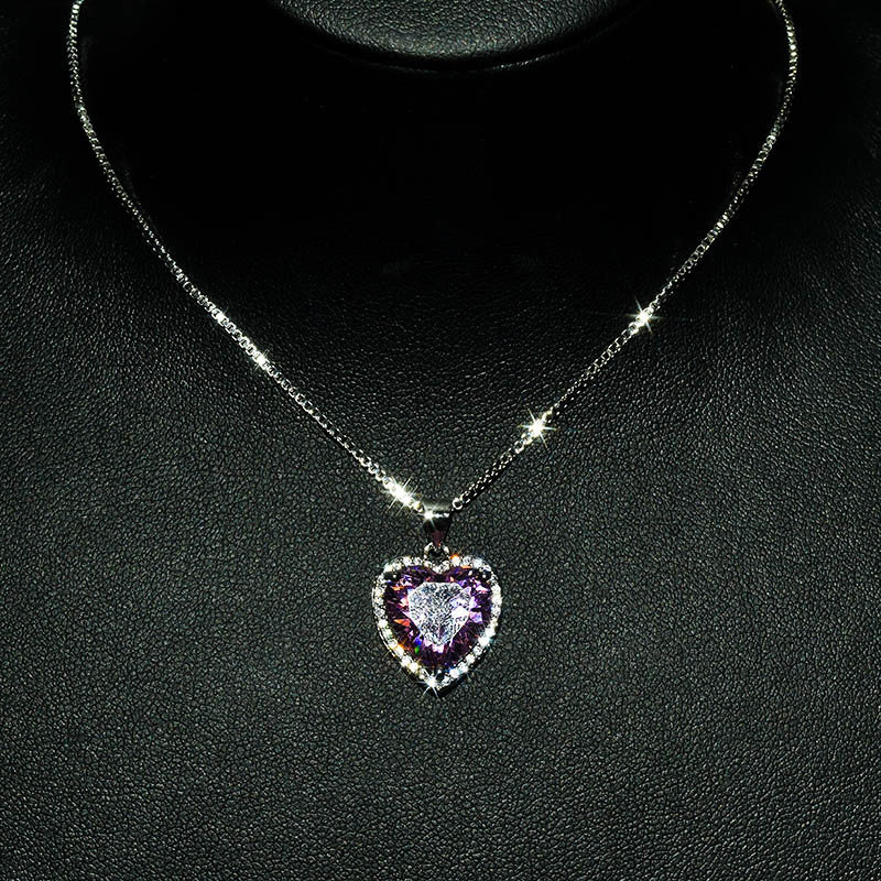 Pink heart pendant -D1098