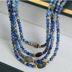Superior Natural Stone Crystal faceted Stone beaded necklace -NE318