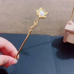 Ancient style Hanfu simple gold pearl hairpin -HA207G