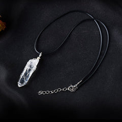 Natural white crystal single crystal silver silk necklace -20230128