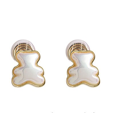 Temperament Cute Pearl Bear ear clip -EC115