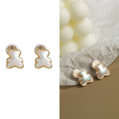 Temperament Cute Pearl Bear ear clip -EC115