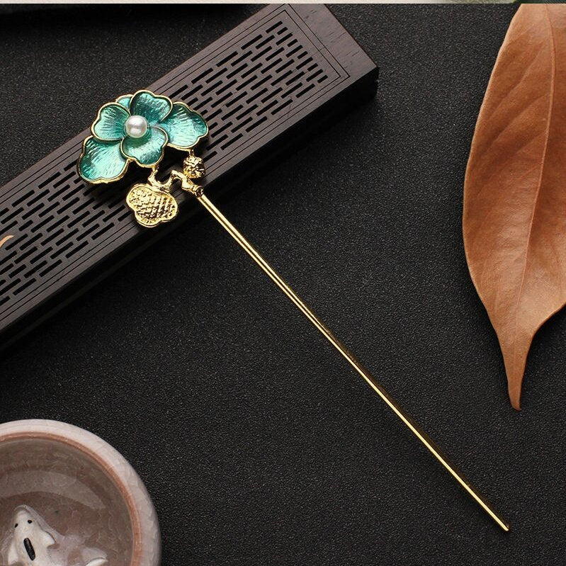 Light green lotus leaf Single hairpin -HA227