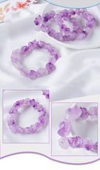 Natural amethyst  tooth stone bracelet -20220530AME